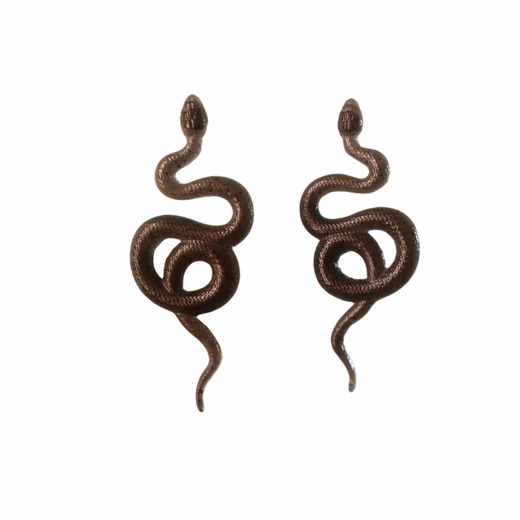 Curled Up Snake Earrings