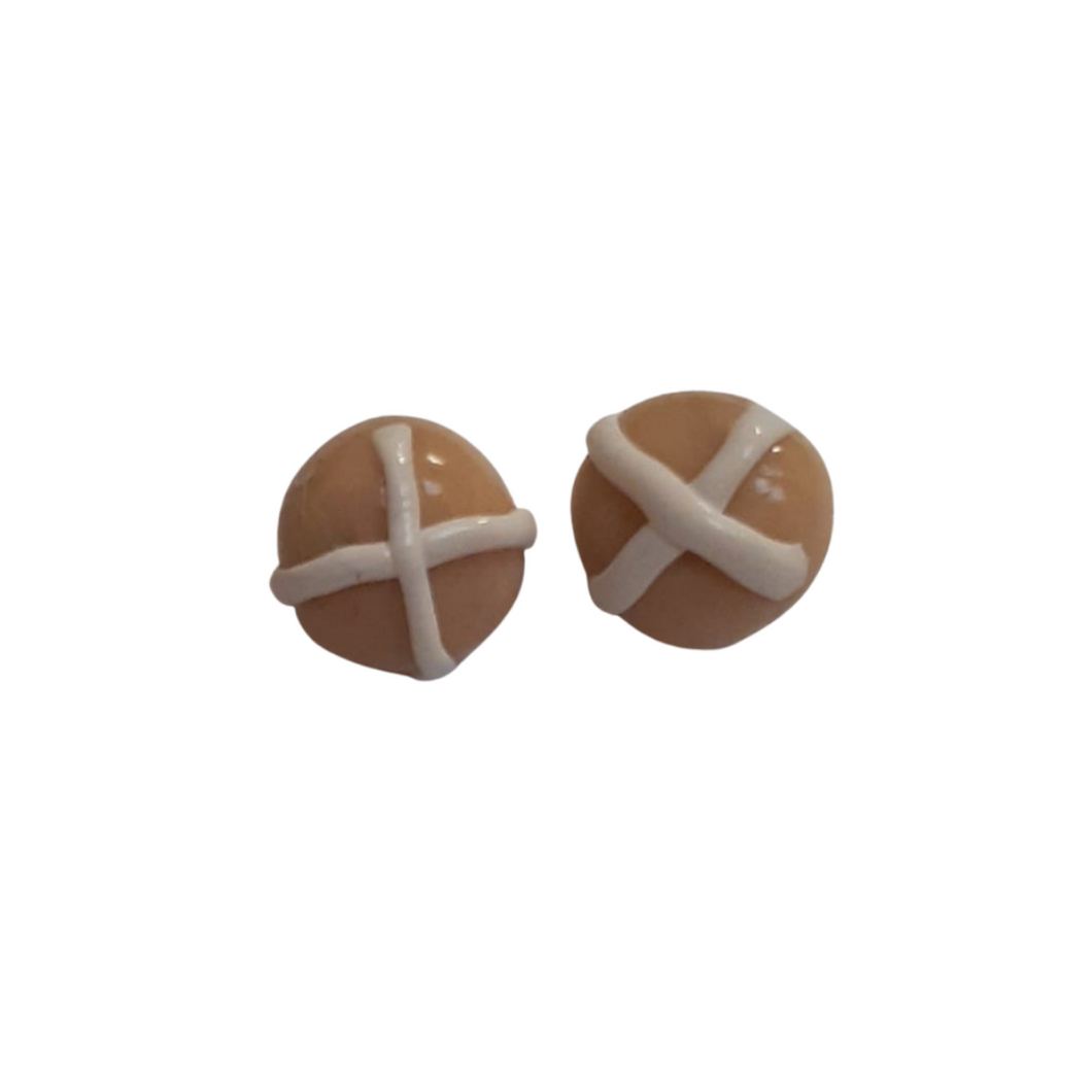 Hot cross bun studs