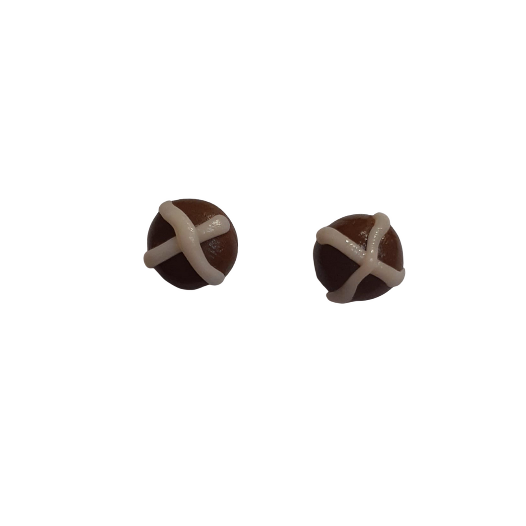 Hot cross bun studs