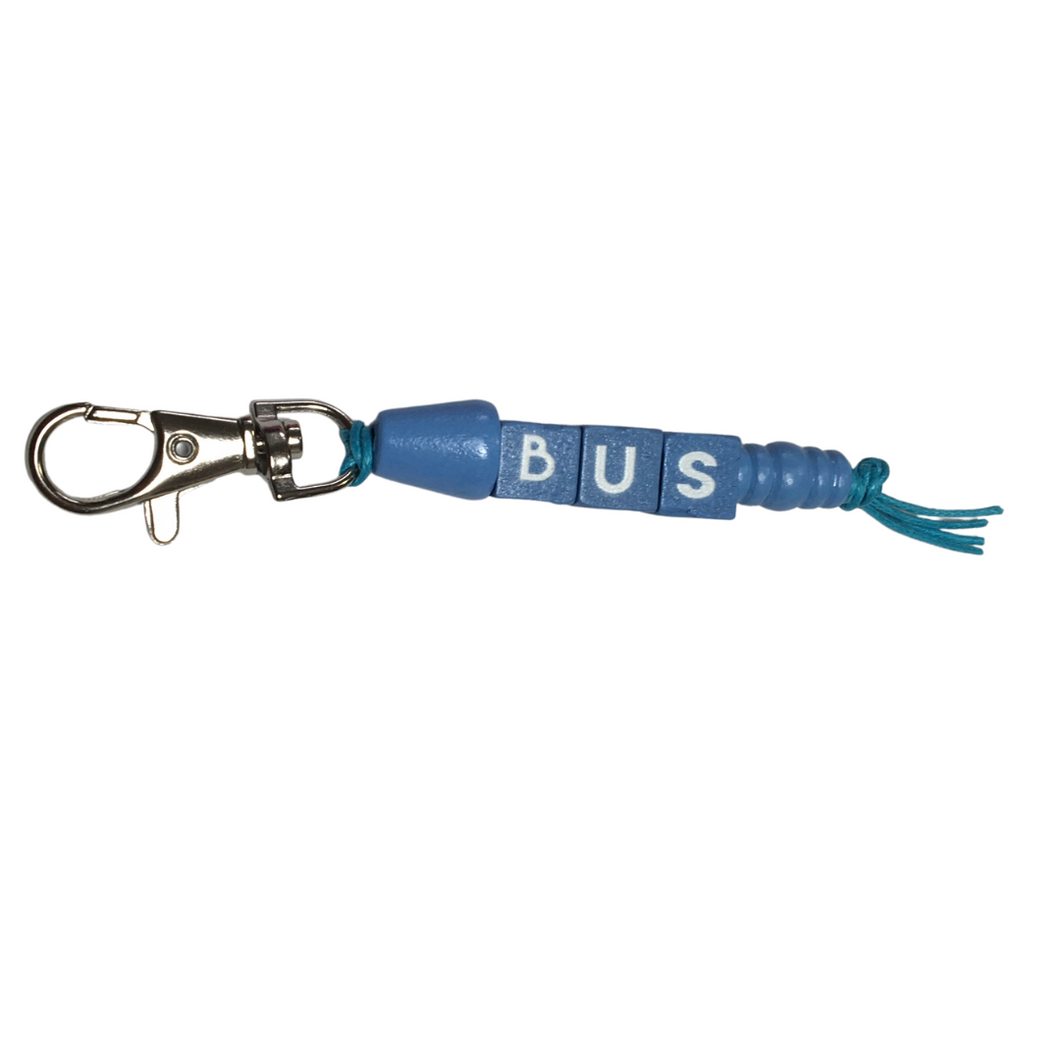 BUS school bag tag